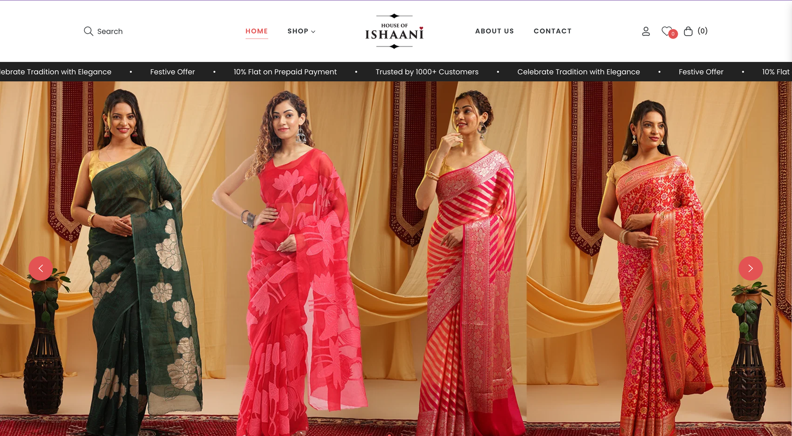 House of Ishaani homepage