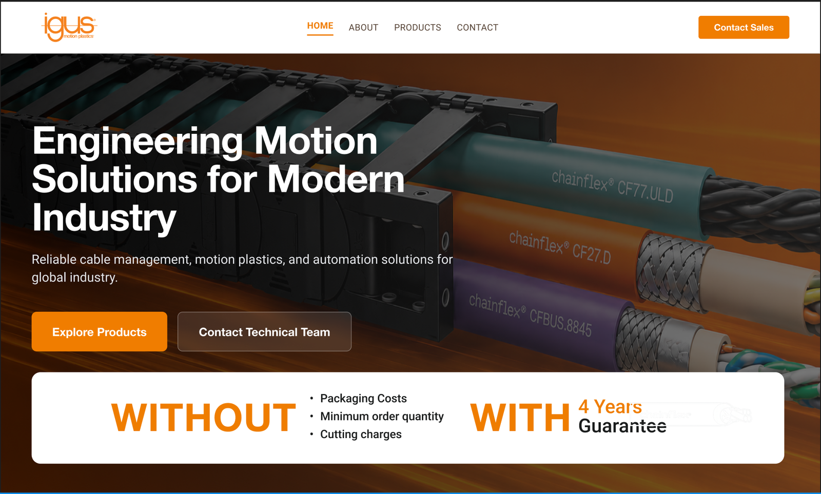 igus Chainflex India homepage